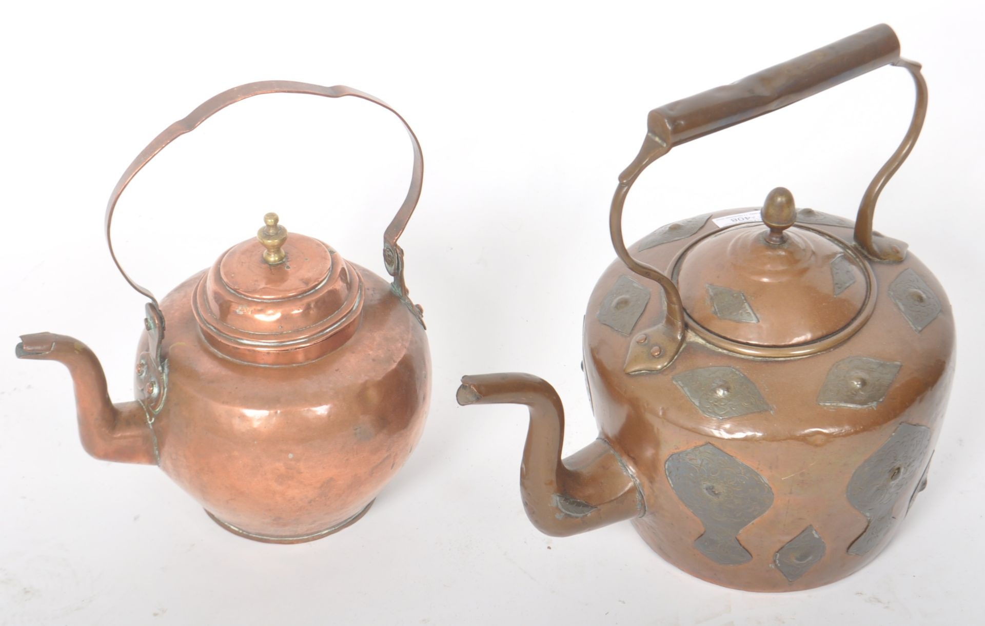 TWO 19TH CENTURY VICTORIAN COPPER KETTLES - Bild 2 aus 7