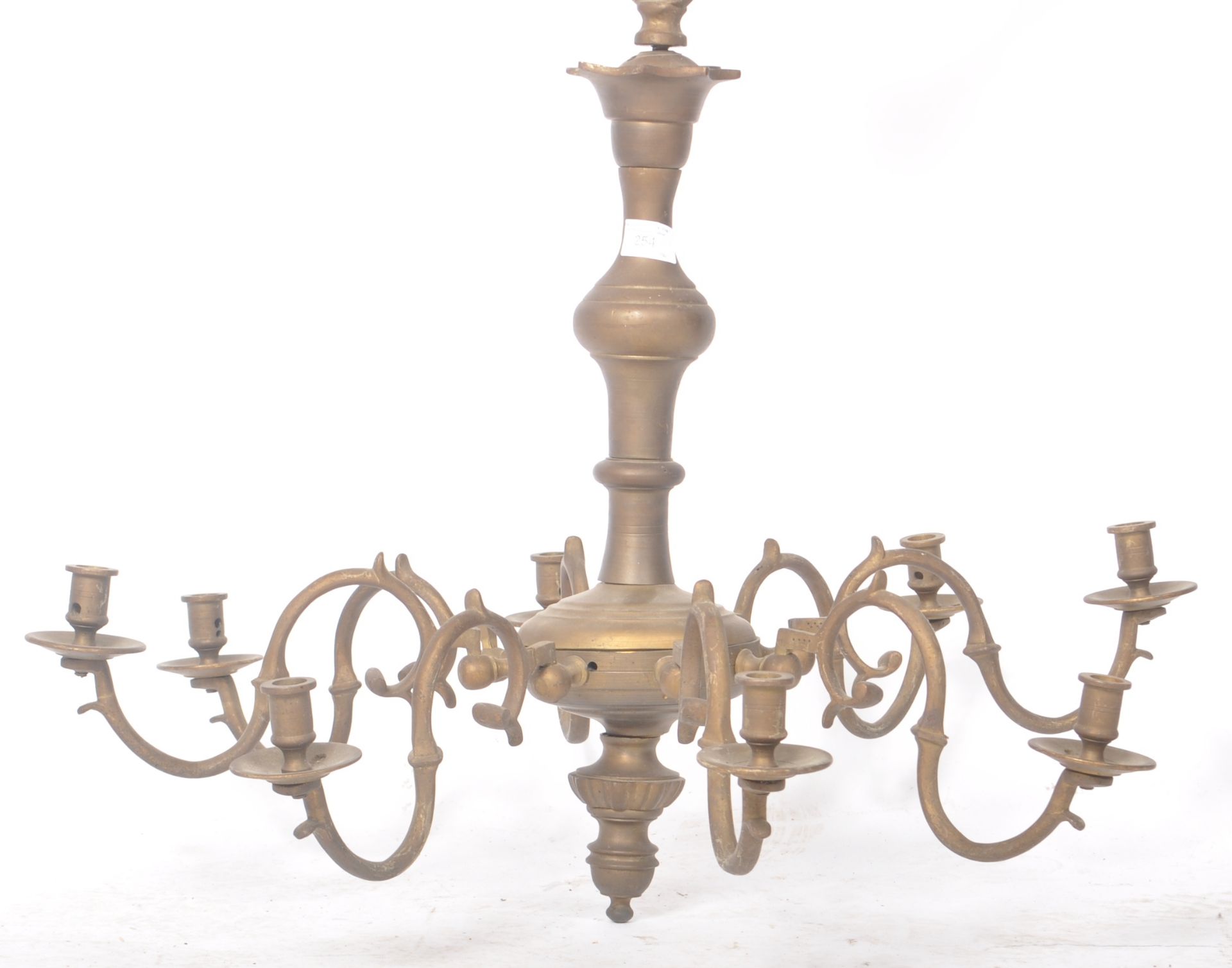 20TH CENTURY GOTHIC STYLE BRONZE EIGHT BRANCH CHANDELIER