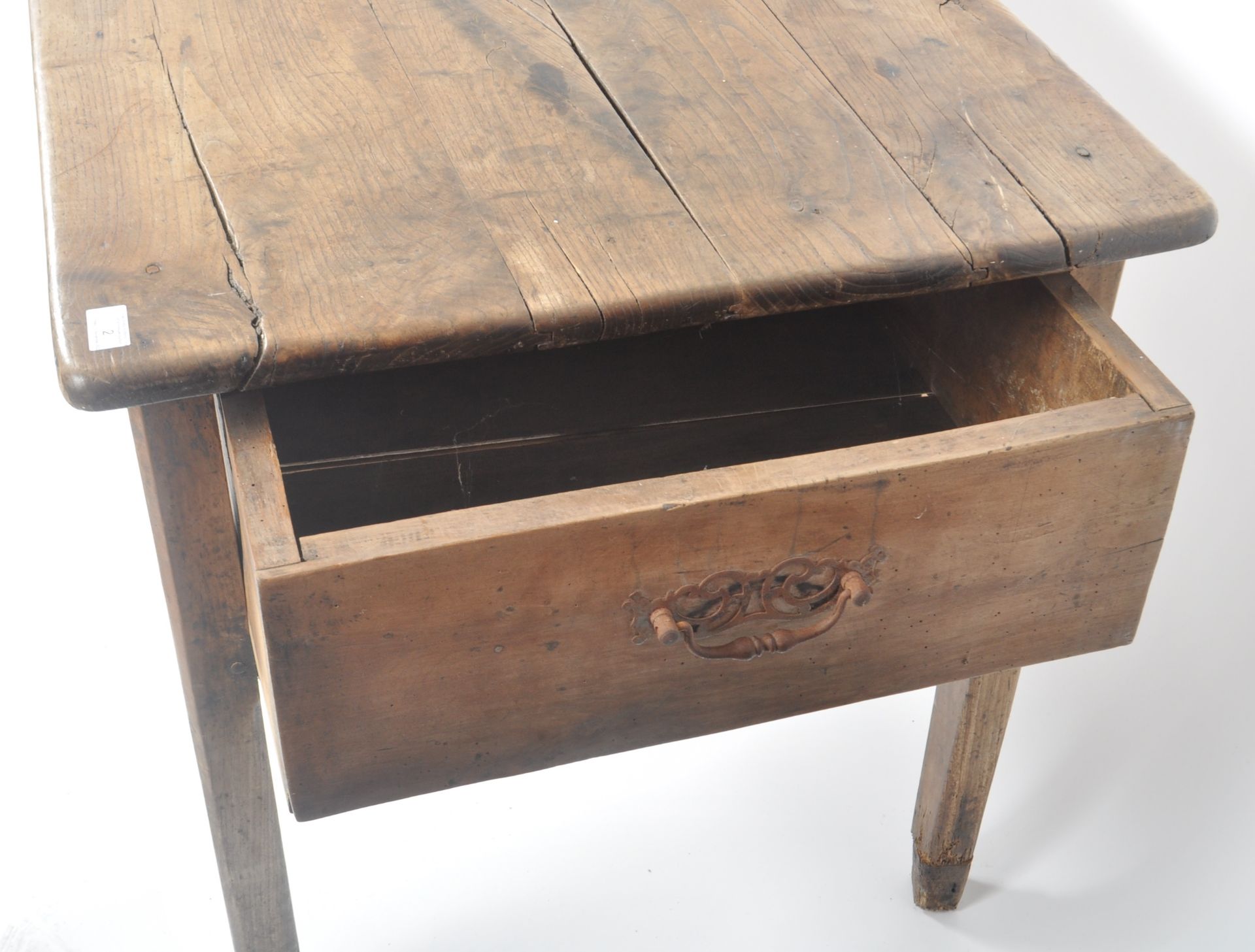 18TH CENTURY CENTURY FRENCH FARMHOUSE OAK DINING TABLE - Image 5 of 8