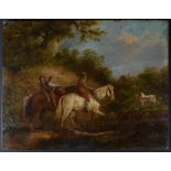 EARLY 19TH CENTURY OIL ON BOARD LANDSCAPE PAINTING