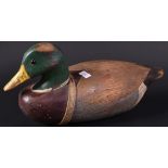 ROY WHITE HANDPAINTED 20TH CENTURY CARVED DECOY DUCK