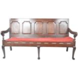 19TH CENTURY CARVED OAK SETTLE BENCH