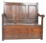 18TH CENTURY OAK HALL SETTLE BENCH