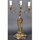 EDWARDIAN BRONZE AND ORMOLU DESK LAMP