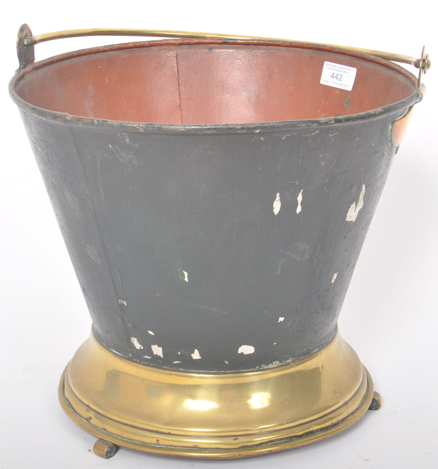 19TH CENTURY VICTORIAN TIN AND BRASS WINE COOLER