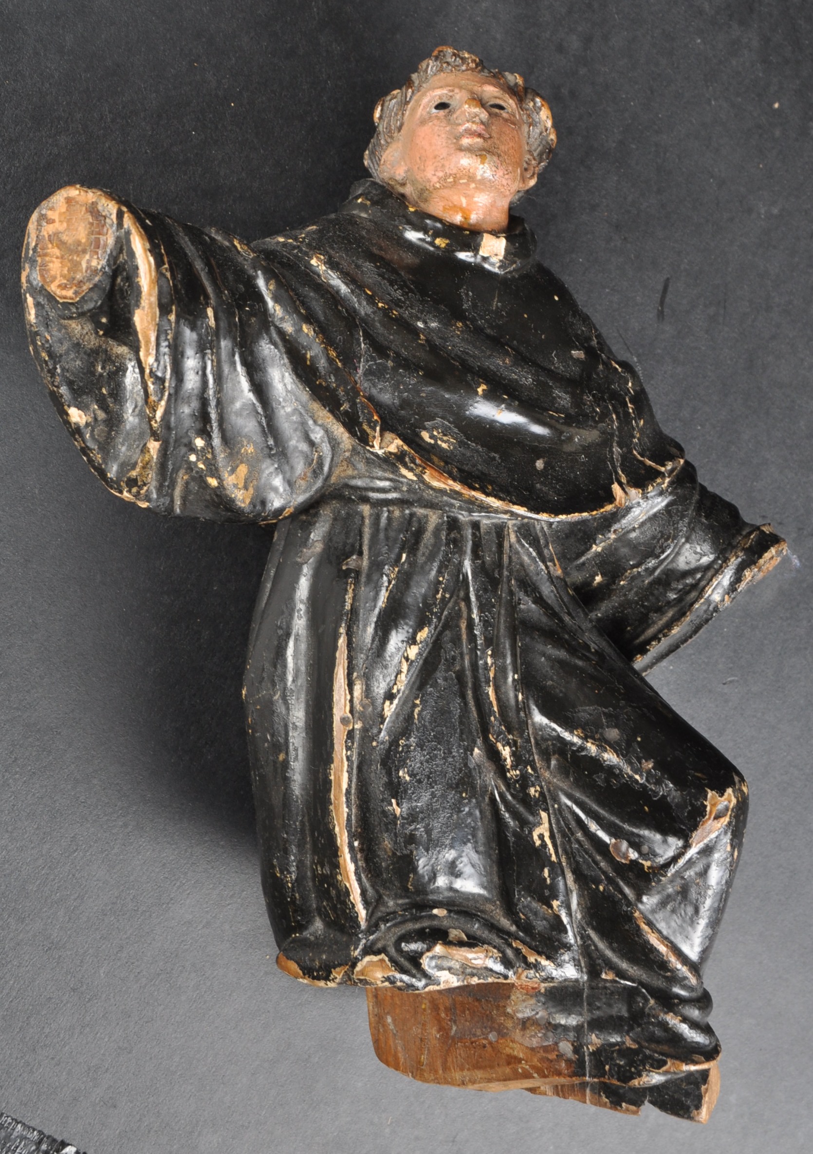 19TH CENTURY HAND CARVED FIGURE OF SAINT FRANCIS - Image 3 of 4