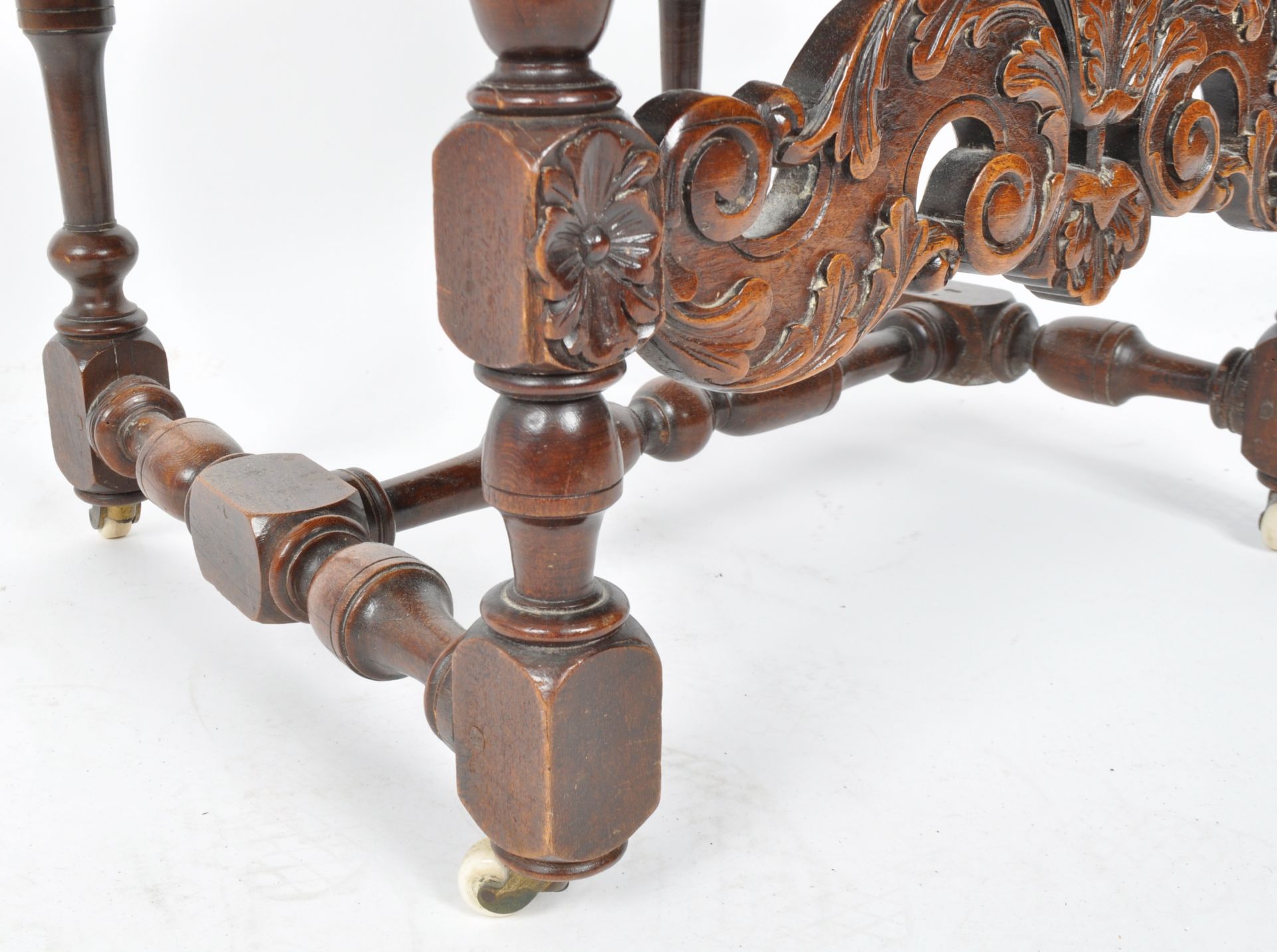 LATE 19TH CENTURY CARVED MAHOGANY STOOL - Image 4 of 5