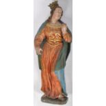 19TH CENTURY CARVED OAK FIGURE OF MARY