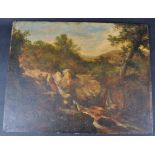 19TH CENTURY OIL ON BOARD LANDSCAPE PAINTING
