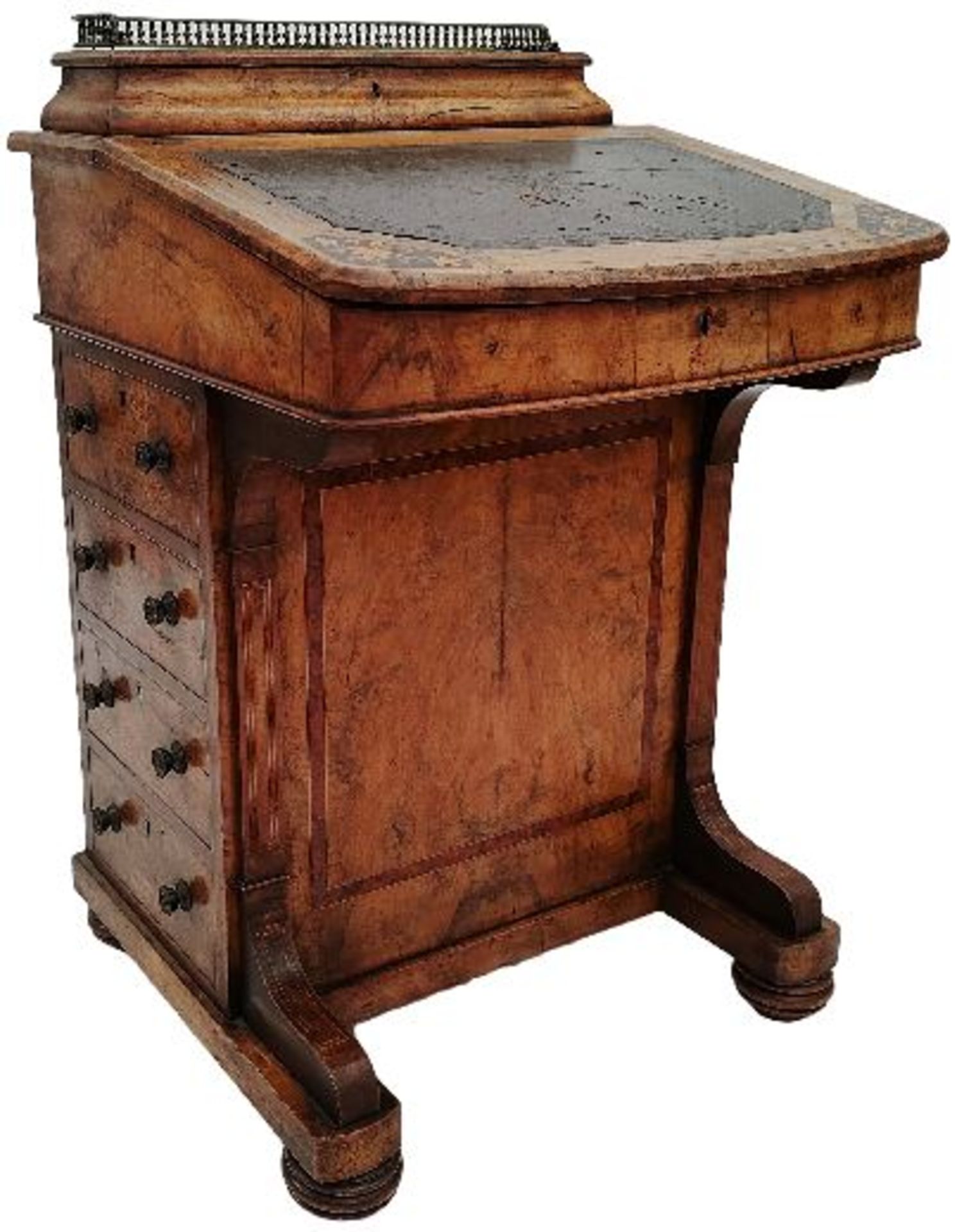 19TH CENTURY VICTORIAN WALNUT DAVENPORT DESK - Image 8 of 9