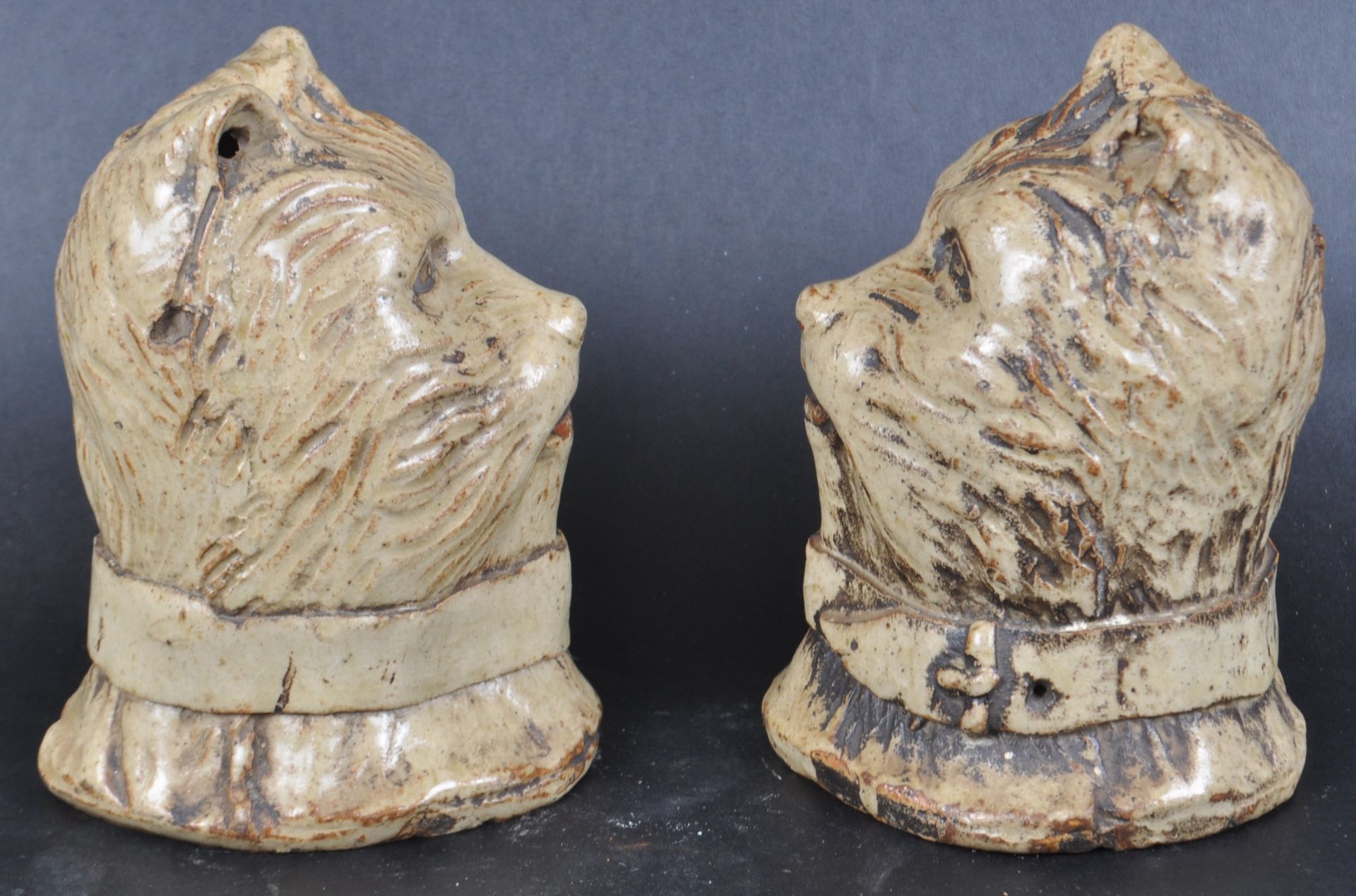 A MATCHING PAIR OF 19TH CENTURY CLAY CAT MONEY BOXES - Image 6 of 8
