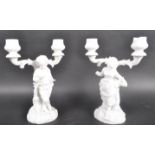 PAIR OF EARLY 20TH CENTURY PARIAN FIGURAL CANDLESTICKS