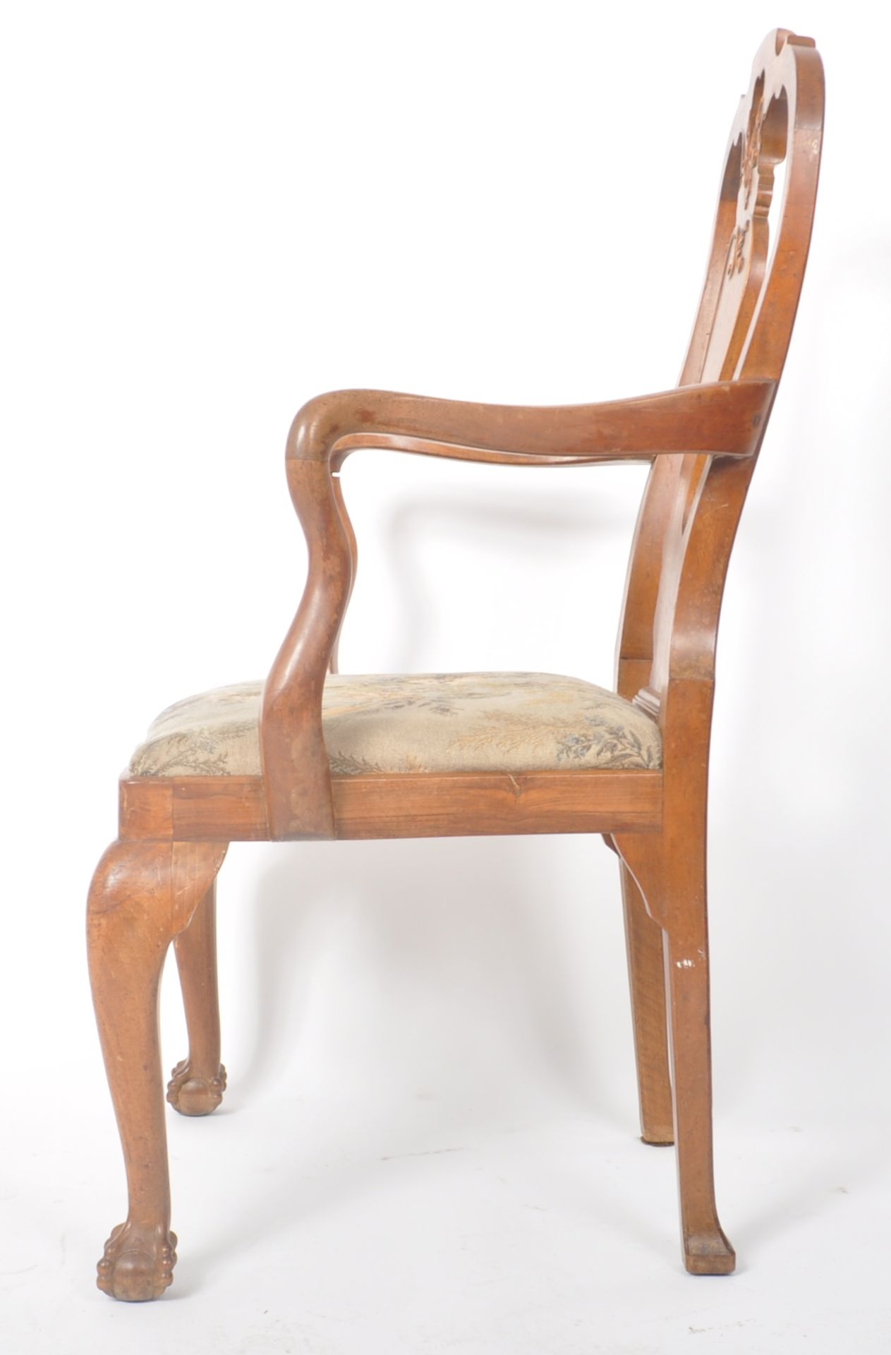EARLY 19TH CENTURY CARVED WALNUT CARVER ARMCHAIR - Image 7 of 8
