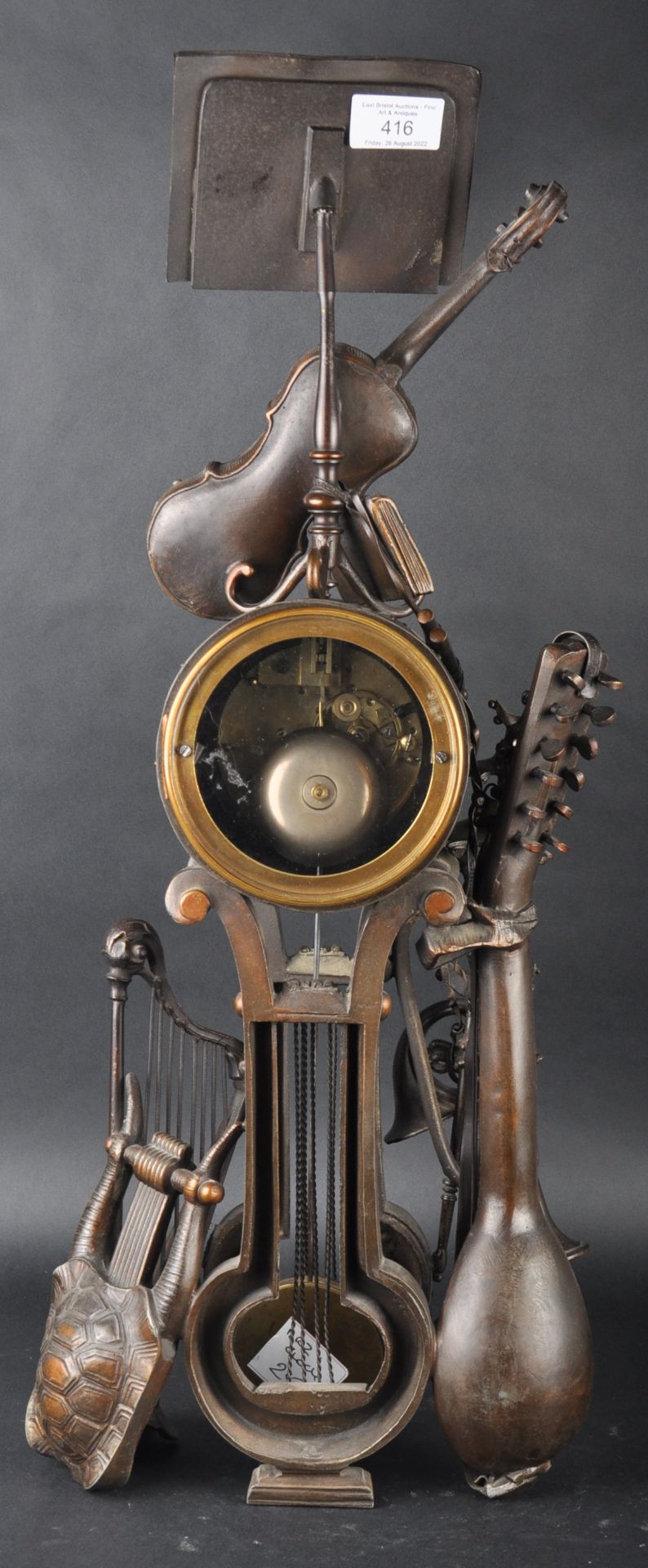 19TH CENTURY FRENCH AUBERT OF PARIS BRONZE WORKED CLOCK - Image 9 of 11