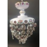 BOHEMIAN CRANBERRY GLASS EMPIRE DROP CHANDELIER