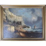 19TH CENTURY OIL ON CANVAS LANDSCAPE SCENE PAINTING