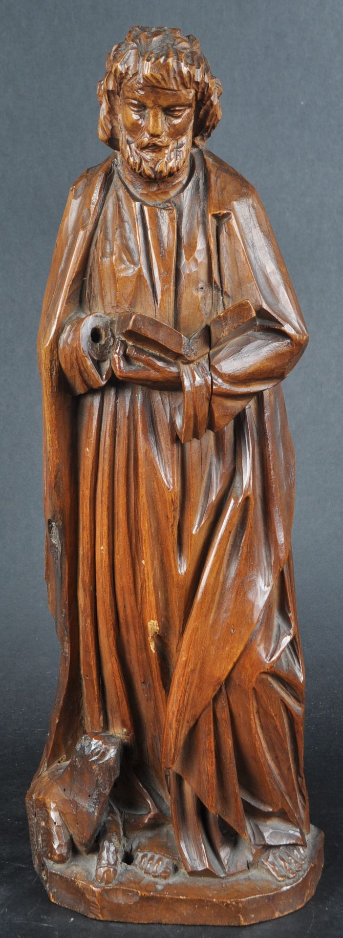 20TH CENTURY CARVED WOOD FIGURE OF A RELIGIOUS FIGURE