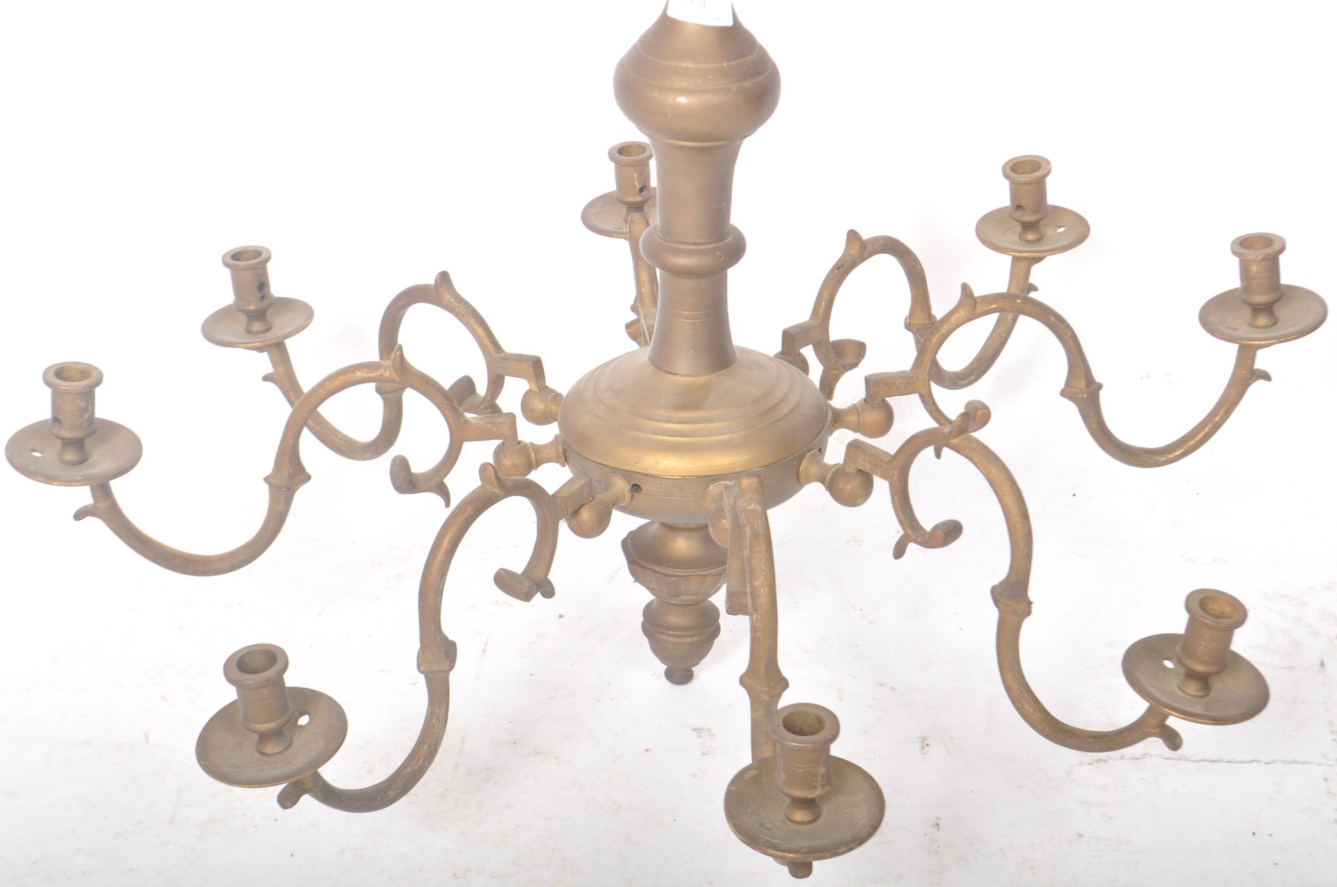 20TH CENTURY GOTHIC STYLE BRONZE EIGHT BRANCH CHANDELIER - Image 2 of 5