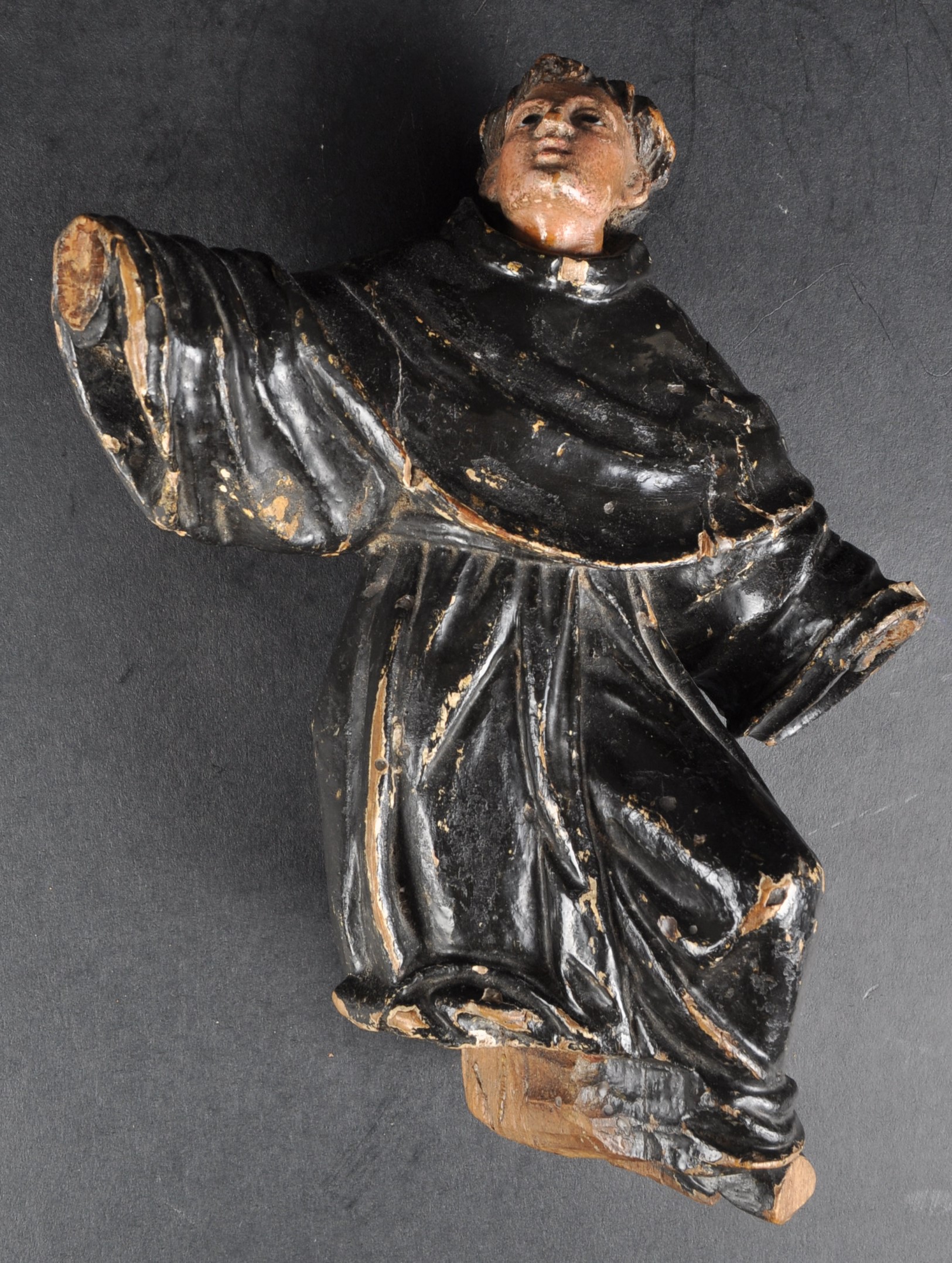 19TH CENTURY HAND CARVED FIGURE OF SAINT FRANCIS