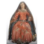19TH CENTURY CARVED OAK FIGURE OF MARY