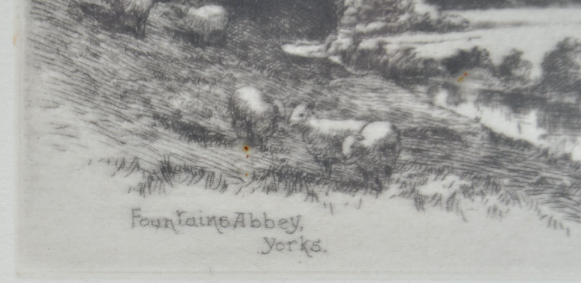 FOUNTAINS ABBEY YORKS ETCHING BY ALBANY EDWARDS - Image 2 of 6