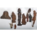 COLLECTION OF 19TH CENTURY CARVED WOODEN RELIGIOUS FIGURES