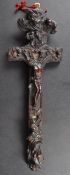 18TH CENTURY CARVED WOOD RELIQUARY CRUCIFIX