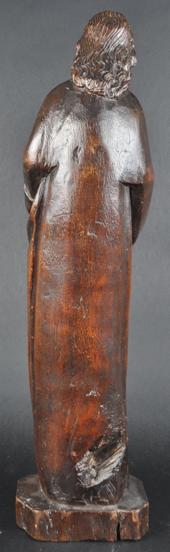 19TH CENTURY MAHOGANY CARVED STATUE OF A SAINT - Image 5 of 6