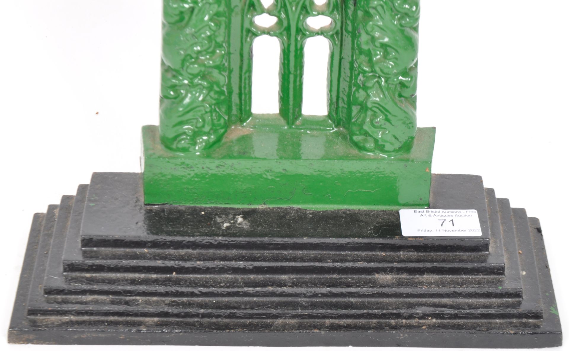 LATE 19TH CENTURY CAST IRON PAINTED CAST IRON DOOR STOP - Image 3 of 4