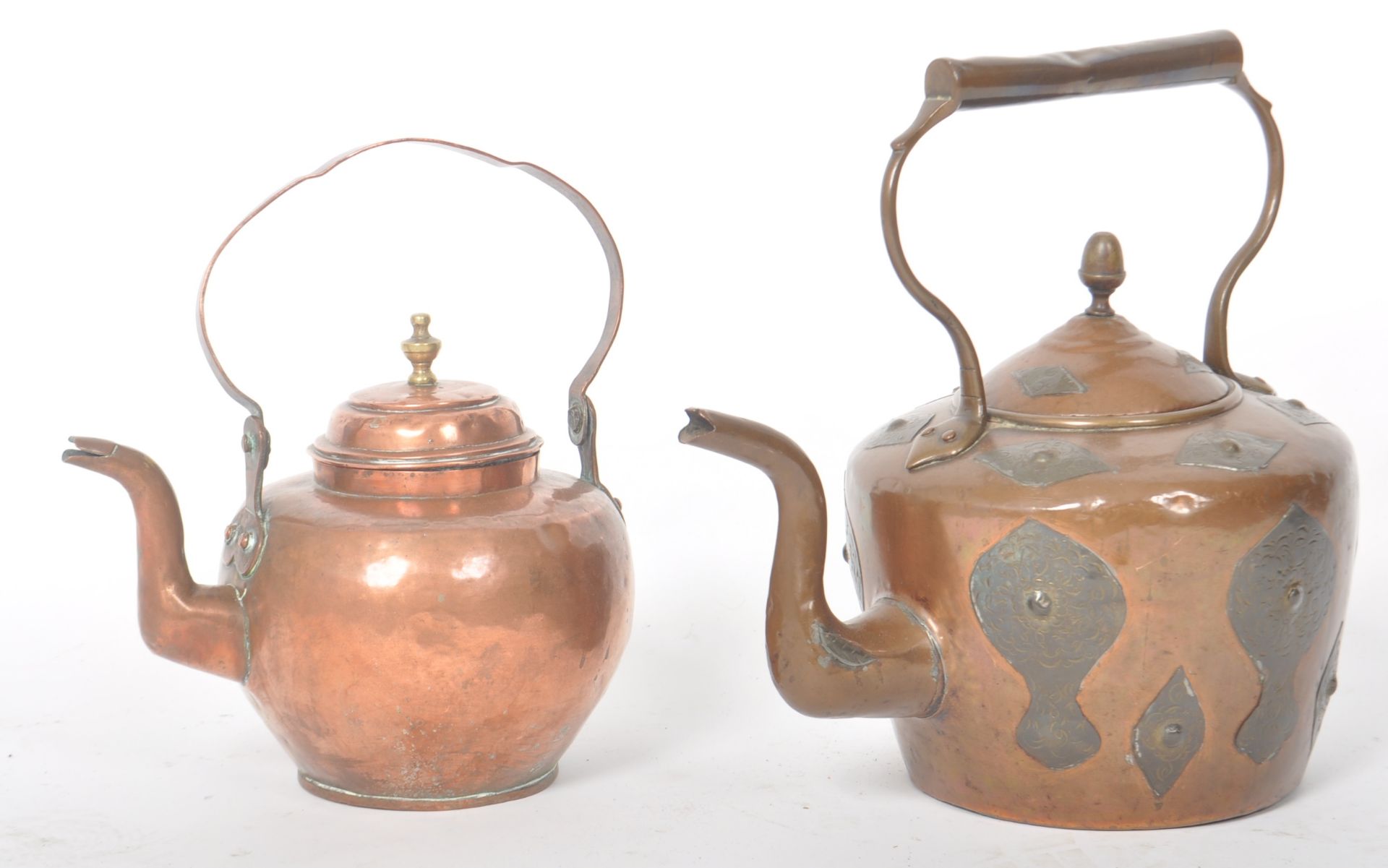 TWO 19TH CENTURY VICTORIAN COPPER KETTLES