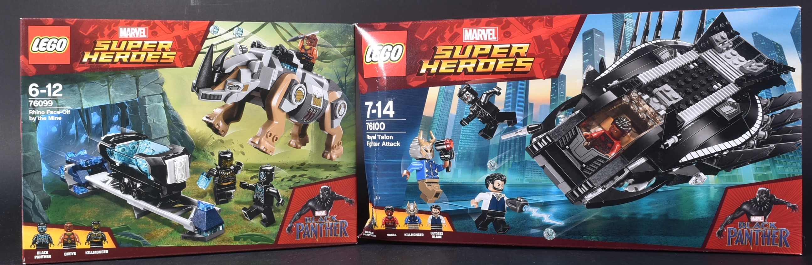 LEGO SET - MARVEL - 76099 - 76100 - ROYAL TALON FIGHTER ATTACK & RHINO FACE-OFF