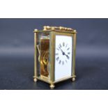 EARLY 20TH CENTURY FRENCH BRASS CARRIAGE CLOCK