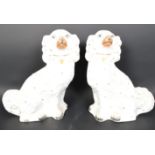 PAIR OF STAFFORDSHIRE FLAT BACK CERAMIC MANTEL DOGS