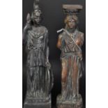 TWO 20TH CENTURY SPELTER CLASSICAL STYLE STATUES