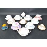 ASSORTMENT OF VINTAGE ENGLISH FINE BONE CHINA TRIOS