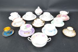 ASSORTMENT OF VINTAGE ENGLISH FINE BONE CHINA TRIOS