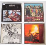 FOUR VINTAGE RETRO FRAMED RECORDS - BEATLES, ERIC CLAPTON, CSN