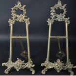 PAIR VICTORIAN ROCOCO STYLE METAL TABLE TOP EASELS