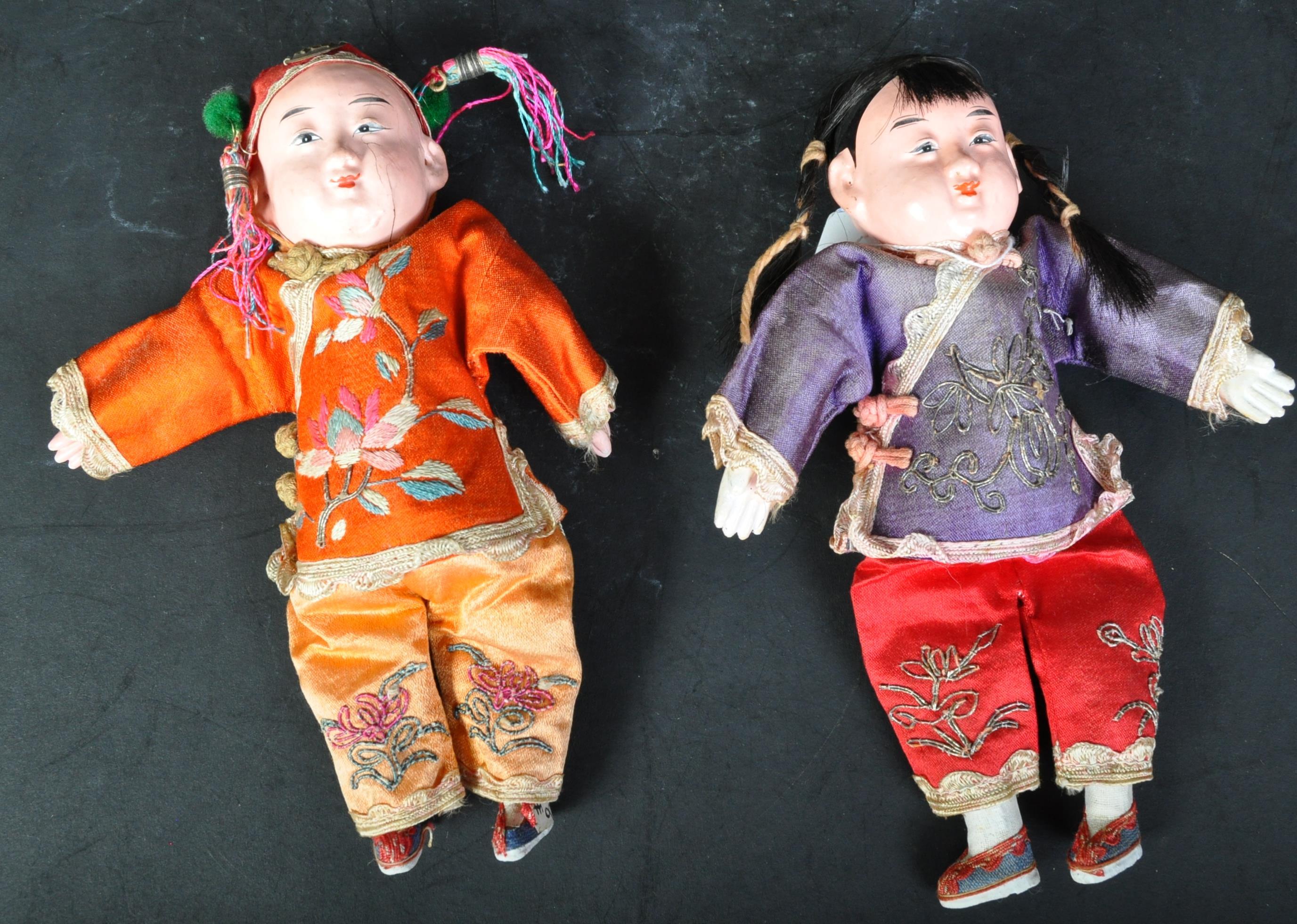 PAIR OF 1930S EARLY 20TH CENTURY CHINESE DOLLS - Image 2 of 5