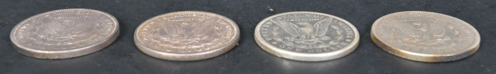 FOUR 19TH CENTURY AMERICAN SILVER MORGAN DOLLAR COINS - Image 2 of 3