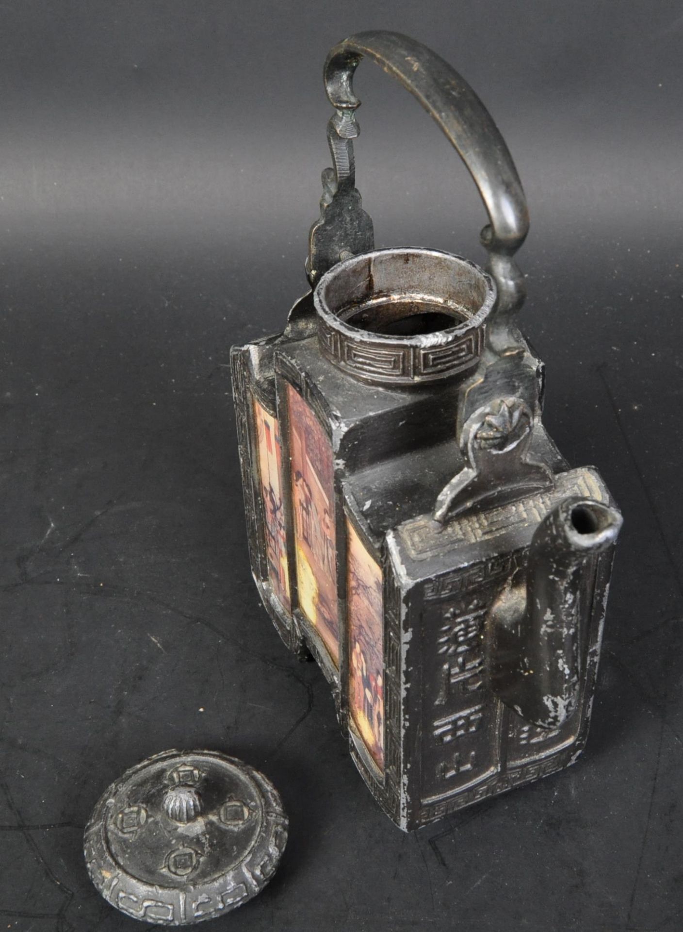 EARLY 20TH CENTURY ASIAN CHINESE PEWTER TEAPOT - Image 5 of 5