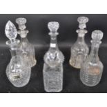 COLLECTION OF 19TH & 20TH CENTURY CUT GLASS DECANTERS