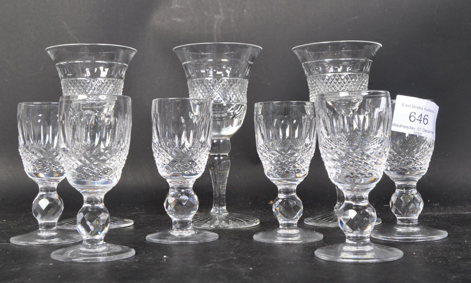 SIX VINTAGE WATERFORD CRYSTAL 'LISMORE' APERITIF GLASSES - Bild 2 aus 5