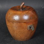 20TH CENTURY GEORGE III STYLE FRUITWOOD APPLE SHAPED TEA CADDY