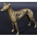 EARLY 20TH CENTURY BRASS GREYHOUND FIGURE