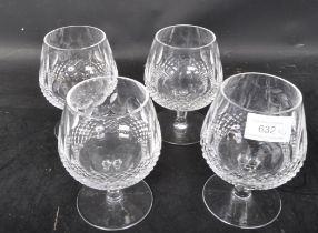 FOUR VINTAGE WATERFORD CRYSTAL 'LISMORE' BRANDY GLASSES