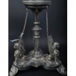 EDWARDIAN SILVER PLATED EGYPTIOAN INSPIRED CANDLESTICK