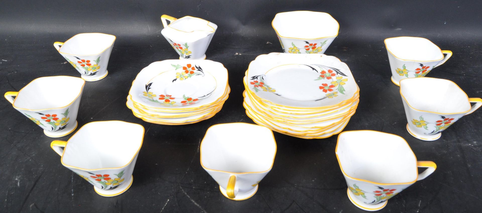 1930'S ART DECO STANDARD CHINA PORCELAIN TEA SERVICE