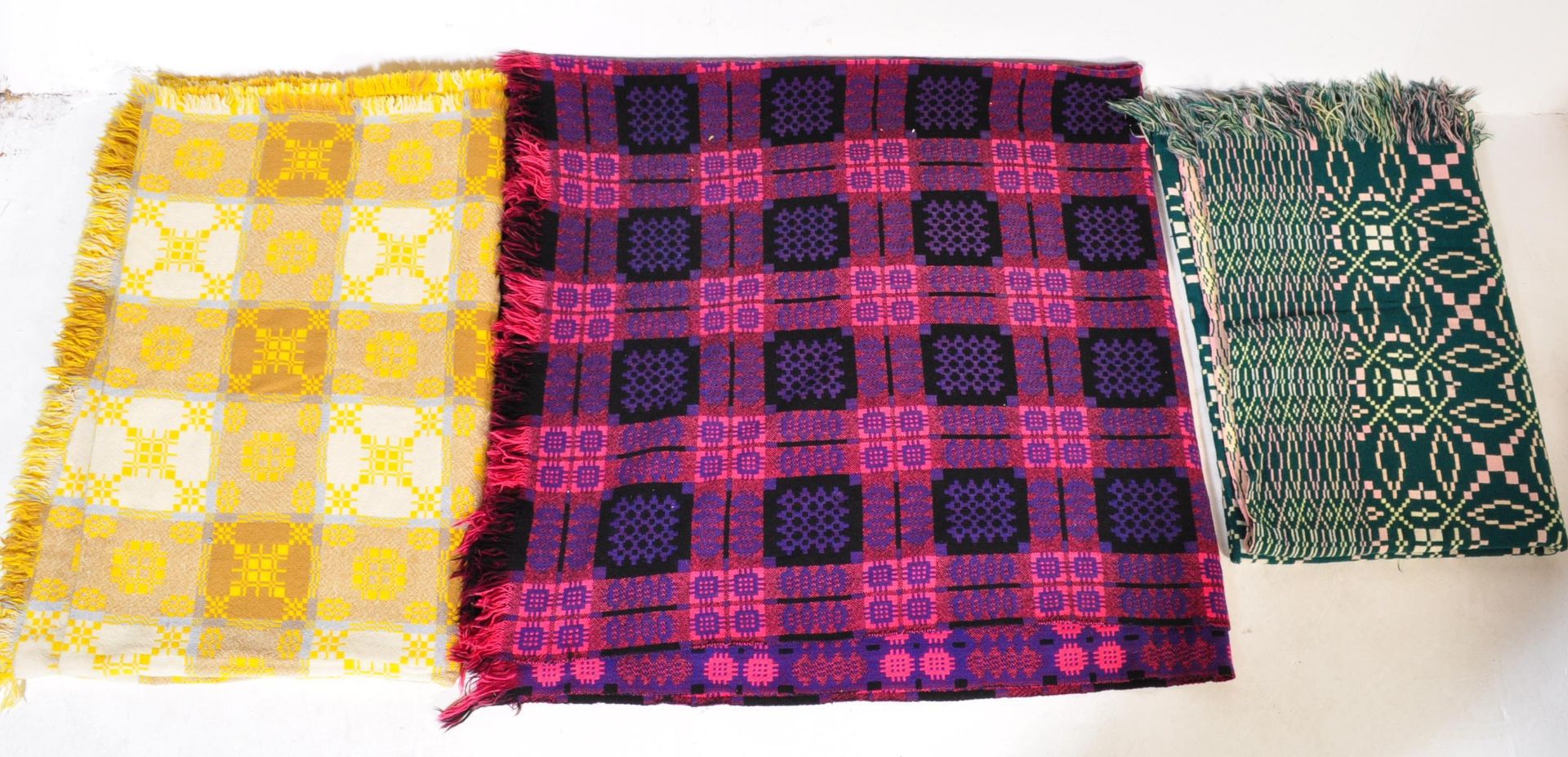 COLLECTION OF THREE 20TH CENTURY WELSH WOOL BLANKETS