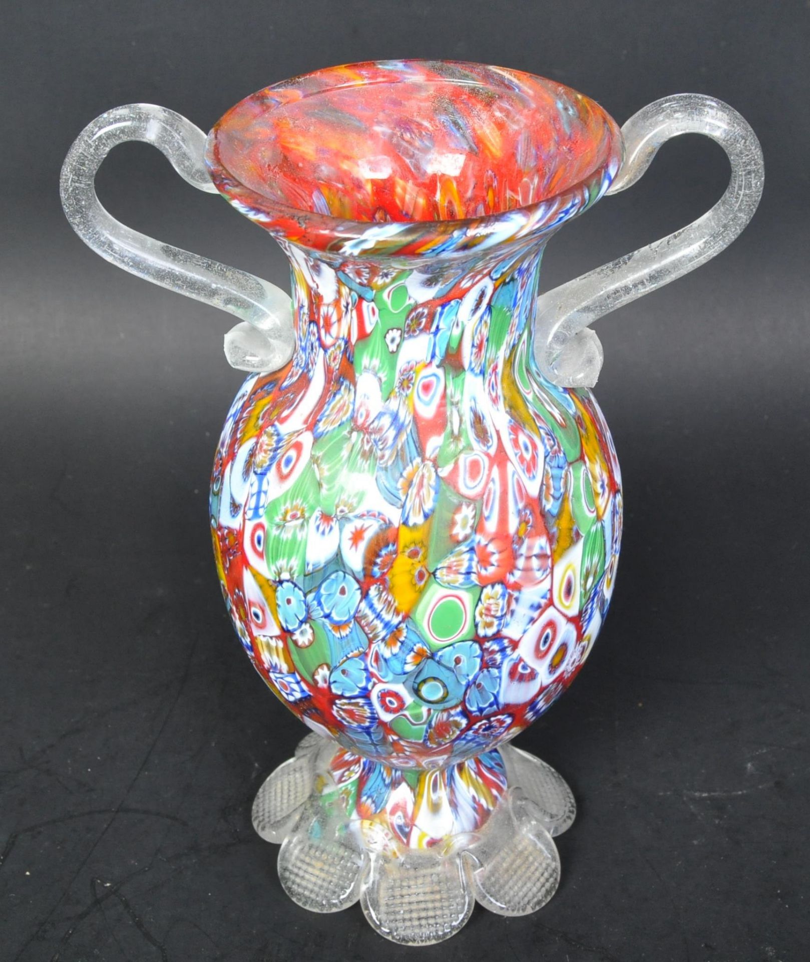 MID CENTURY MILLEFIORI GLASS VASE - Image 3 of 6